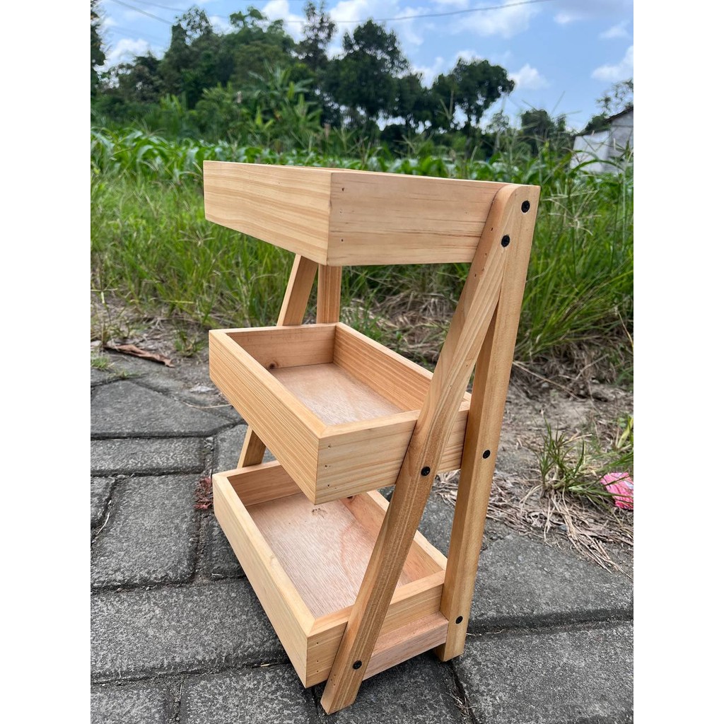 Rak bumbu dapur | rak serbaguna | rak portable | rak susun | rak susun 3 | rak kayu | rak estetik | 