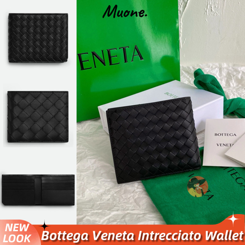 BV Men's Wallet Bottega Veneta Intrecciato Piccolo Woven Bifold Wallet