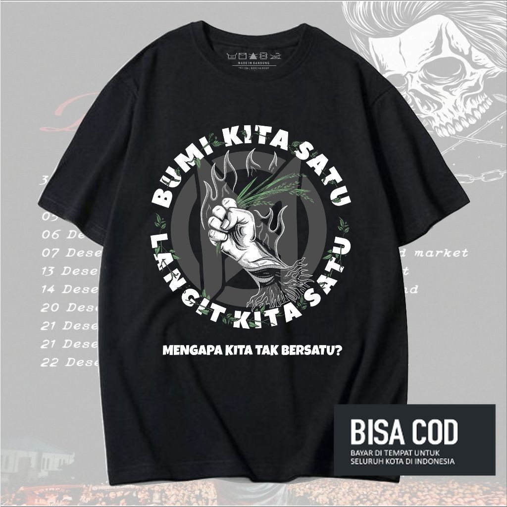 kaos lengan pendek ENDANK MCPR Bumi Kita Satu pendek pria band original distro - TShirt hitam MCPR d