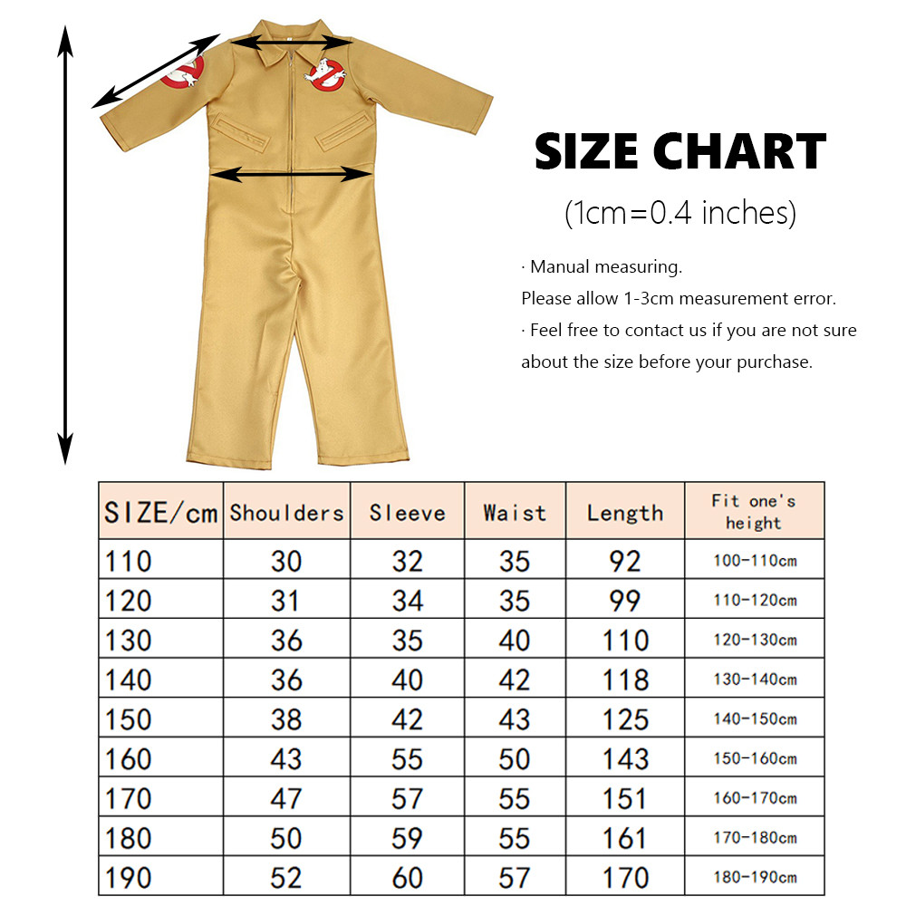 Ghostbusters Movie Kids Adults Cosplay Costume with Proton Pack Halloween Christmas Carnival Theme P