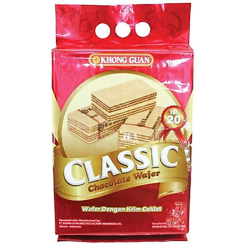 khong guan wafer classic cokelat 350g - khong guan wafer cokelat classic
