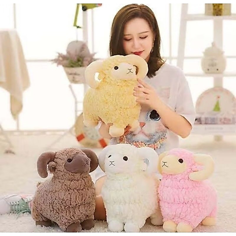 boneka domba tanduk / domba garut lucu ukuran 35 cm