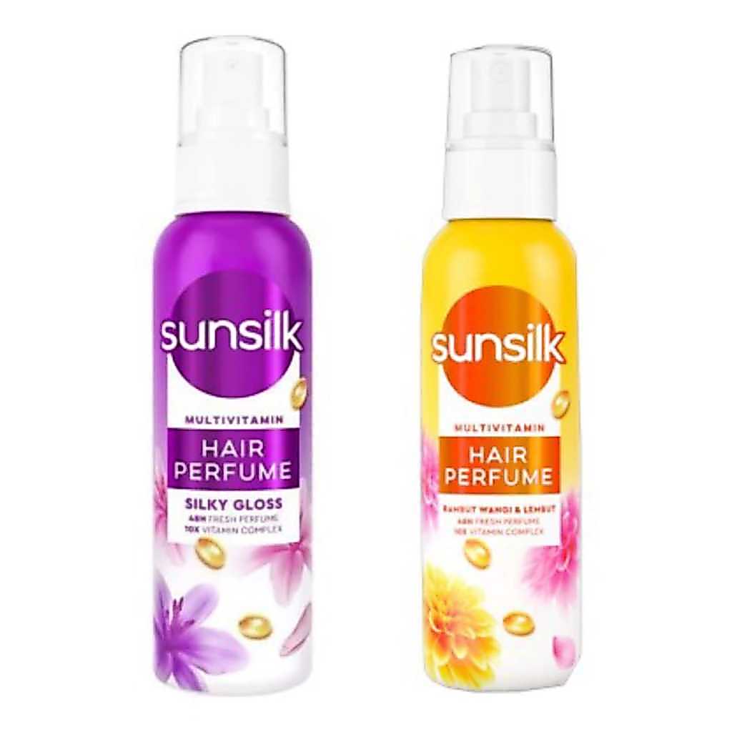 Sunsilk Multivitamin Hair Perfume Silky Gloss dan Rambut Wangi & Lembut 100 ml - Ungu & Kuning