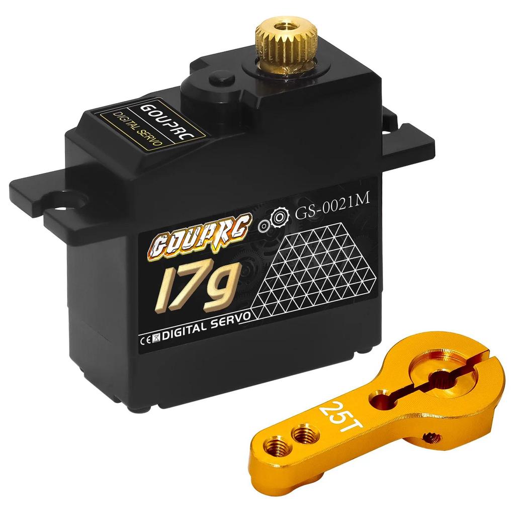 GOUP RC 17G Micro gital Full Metal Gear Micro Servo with 25T Servo Arm for 1/14 1/16 1/18 RC Crawler