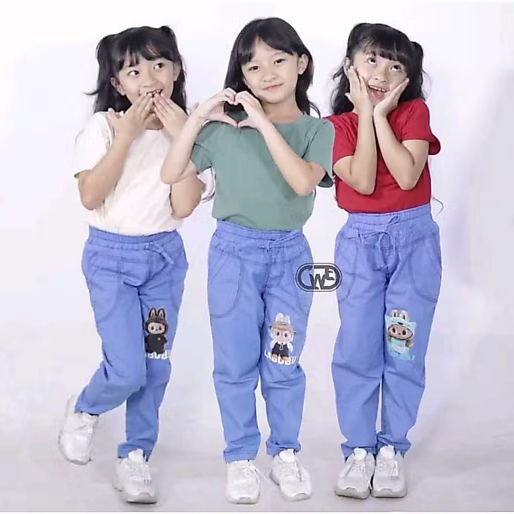 CELANA JEANS JOGER ANAK USIA 3-9 TAHUN / CELANA JOGER JEANS ANAK PEREMPUAN / JOGER JEANS ANAK / JOGE