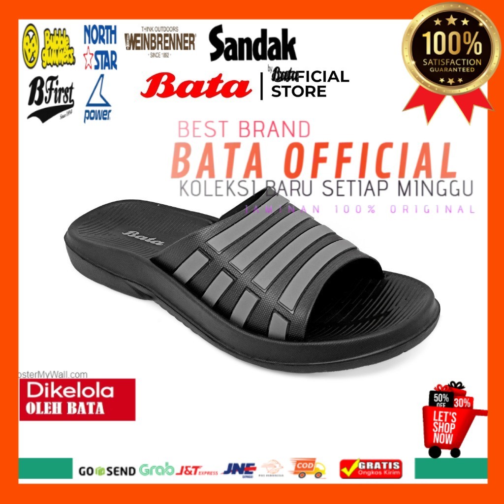 BATA - BENJI "Rubber" Sandal Slide Karet Pria