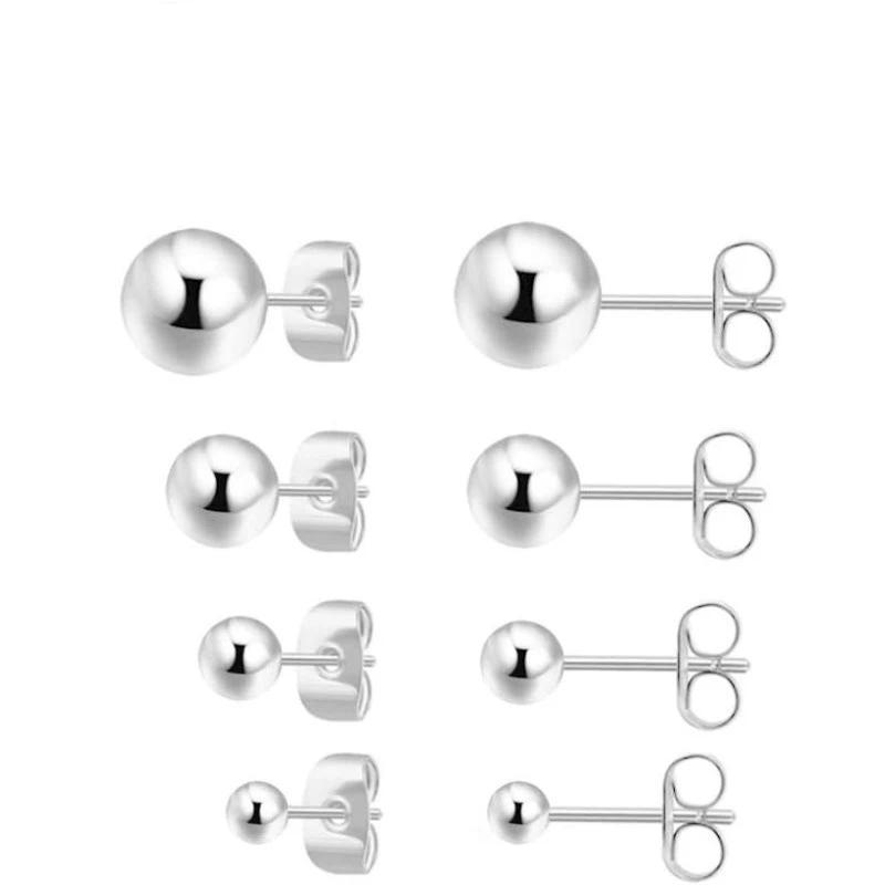 Anting-anting Perak Sterling 925 untuk Wanita, Anting-anting Perak Sterling untuk Lubang Telinga Ban