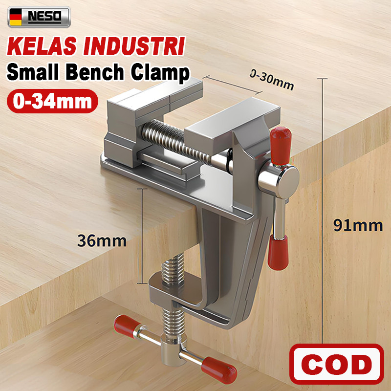 Neso German 36MM Small Bench Clamp Ragum Meja Mini Penjepit Meja Kecil Alumunium Mini Bench Vise Tab