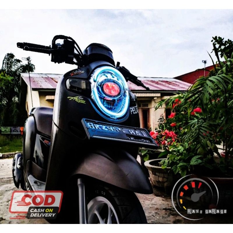 COD paket lampu alis lampu motor scoopy 2017 scoopy 2018 scoopy 2019 bonus demon eye no bintik berku