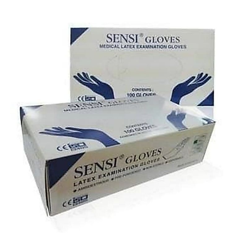 sarung tangan sensi latex / sensi latex examination gloves / sensi gloves s m l