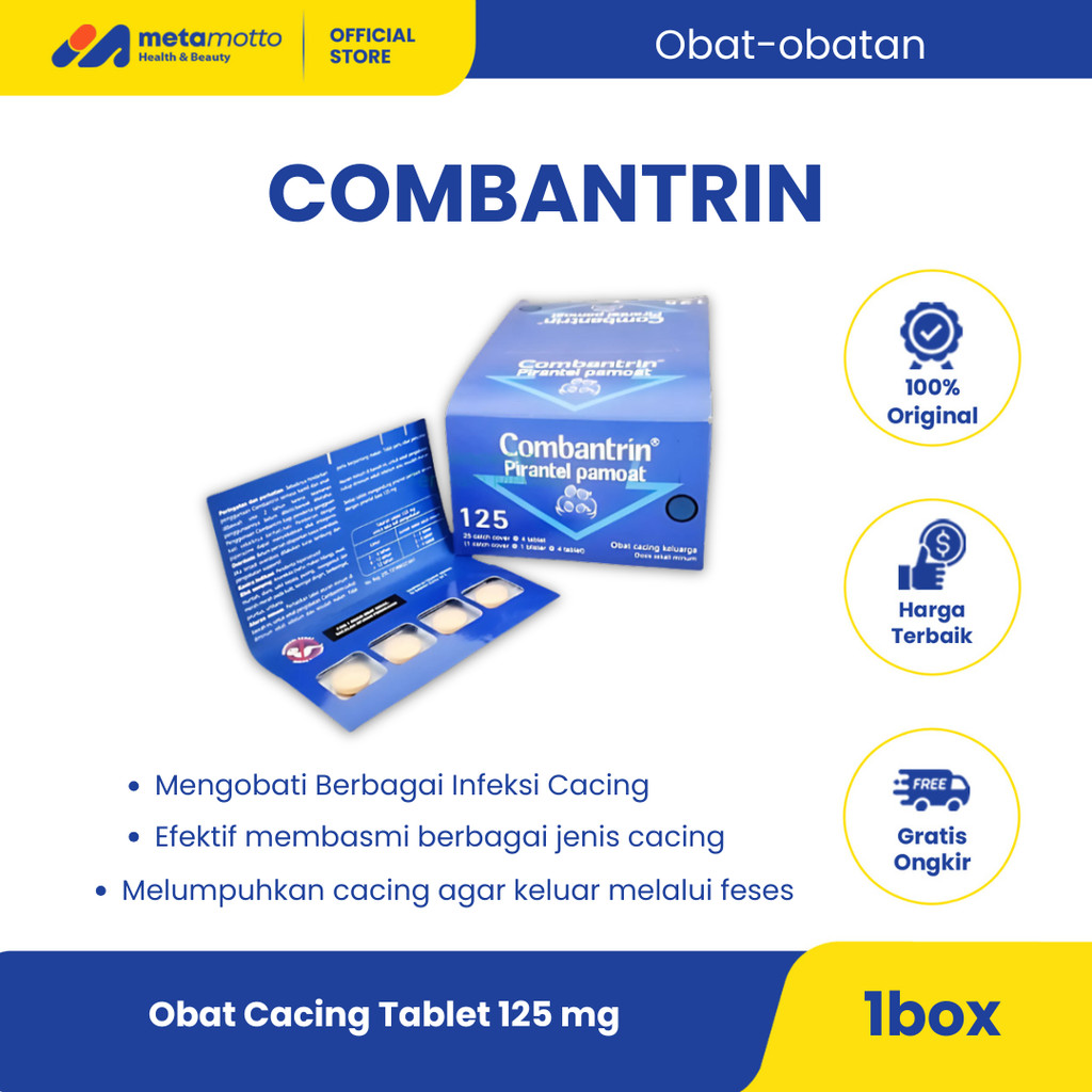 Combantrin 125mg 1 Box - Obat Cacing Pyrantel Pamoate