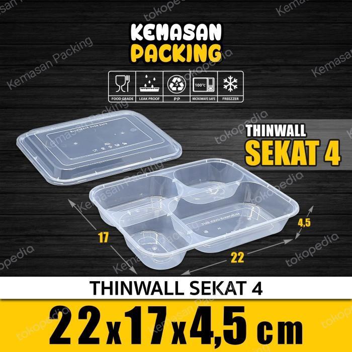 Thinwall sekat 4 | Bento thinwall | Kotak makan sekat |Lunch box bento