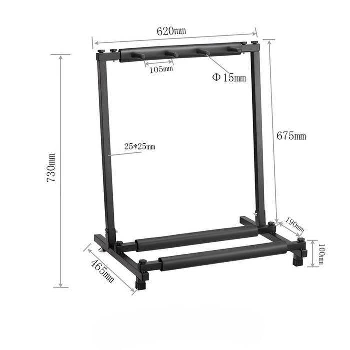 Strumora Stand Rak Gitar - Rak gitar elektrik akustik stand gitar 3/5/7 - 3-Head Square