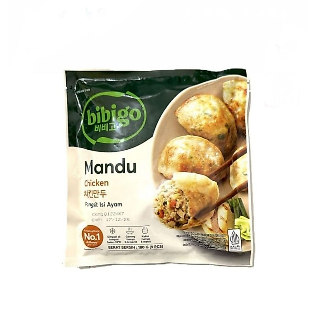 bibigo chicken mandu pack 180 gram