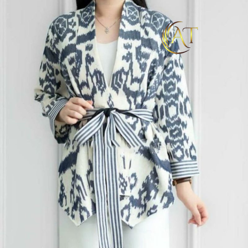 Atasan Blezer Tenun Wanita Outher Tenun Socket Sumba Jepara NTT Atasan Bawahan Rok Wanta Kekinian