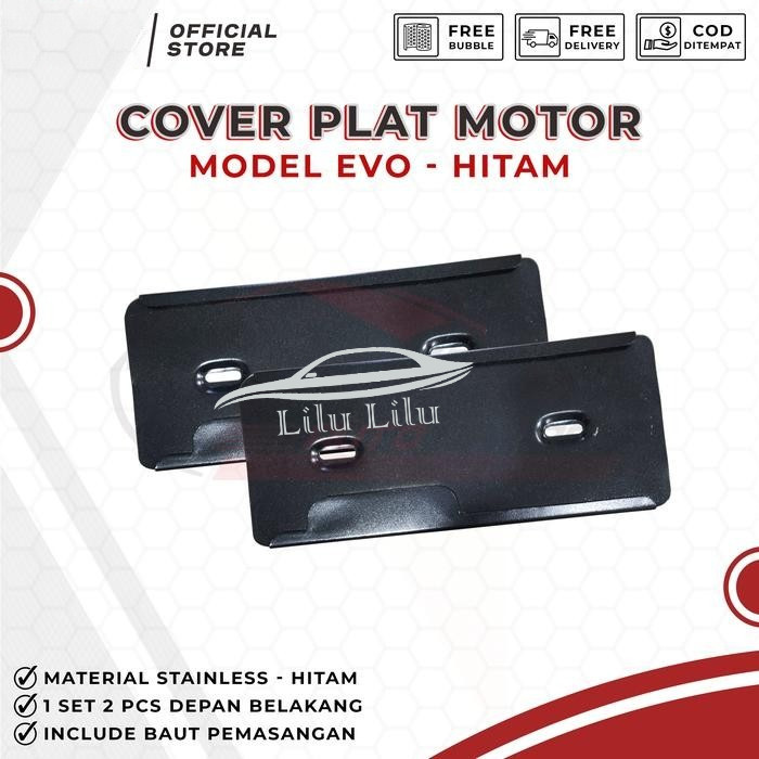 Cover Plat Motor Stainless Dudukan Plat Nomor Motor Slip Evo Stainless - Dudukan Tempat Plat Nomor M