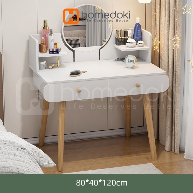 Homedoki Meja Rias/Meja Rias Modern Minimalis/Meja Rias Putih /Meja Rias Minimalis/Meja Rias Aesthet