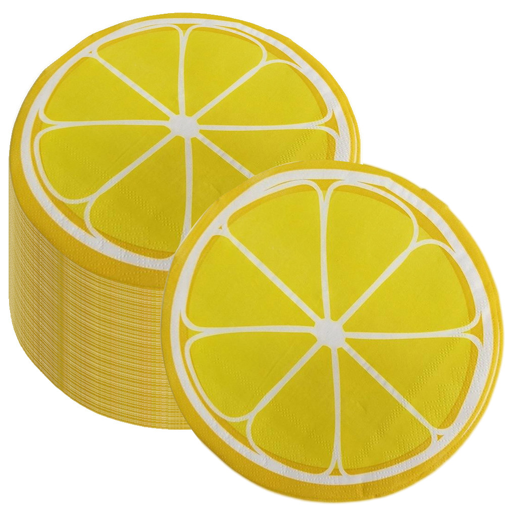 

20/40/60/80/100Pcs Lemon Party Paper Napkins Disposable Paper Yellow Lemon Cocktail Napkins Summer Lemon Fruit Party Decorations