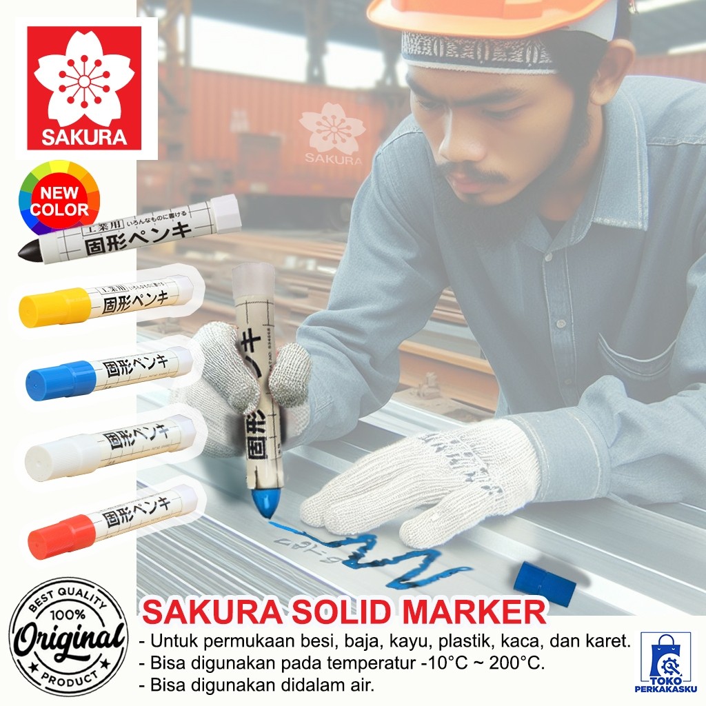 

New SAKURA SOLID STEEL MARKER / Spidol Penanda Besi PermanenPremium