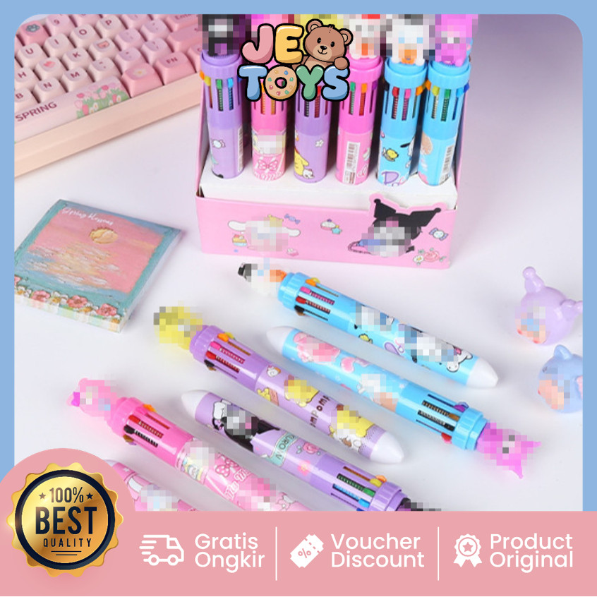 

Je Toys S5685 Pulpen Gel Mekanik 10 Warna Ballpoint Sekolah Anak Bulpen Gel Motif Pena