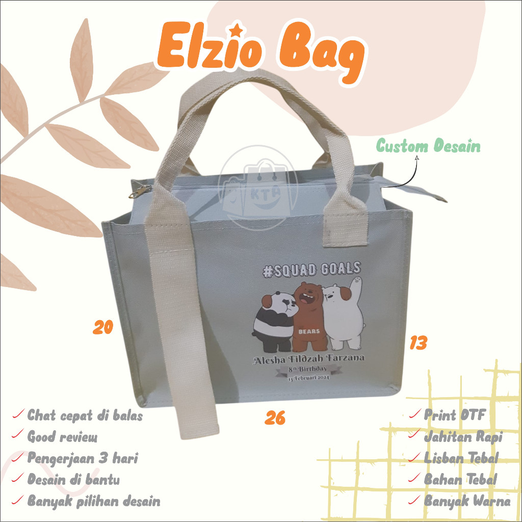 

️Asemka77️Goodie Bag Ultah DTF Tas Elzio Bahan D600