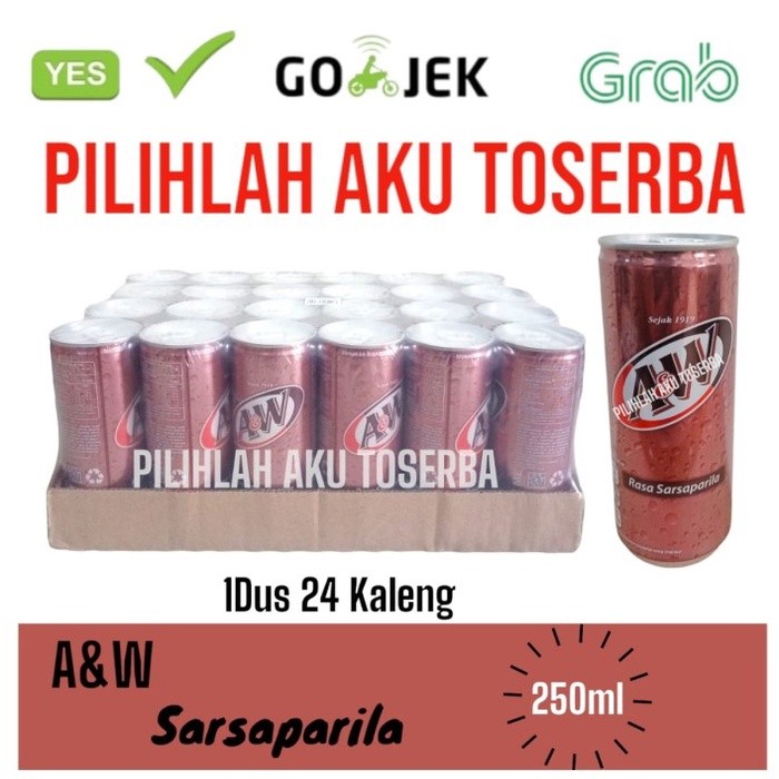 

JAMIN MURAH !!!A&W Sarsaparila Root Beer KALENG CAN 250 ml - ( HARGA 1 DUS )(BISA LANGSUNG ORDER)