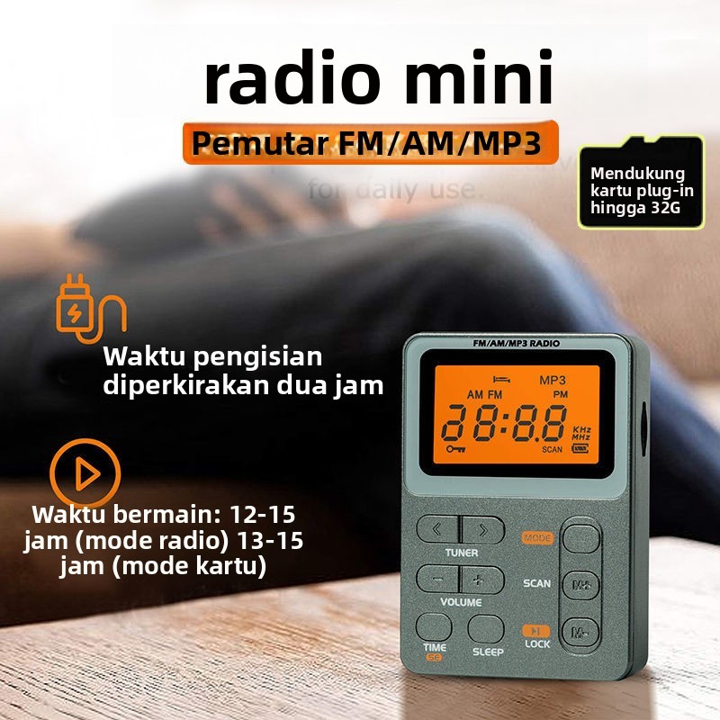 Ekspor ke USA Radio Stereo DSP Isi Ulang untuk Lansia Olahraga Luar Ruangan Mendengarkan Radio Mati 