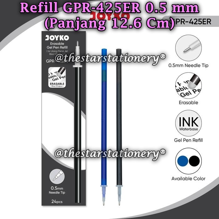 

(1 Biji) Refill Erasable Gelpen JOYKO GPR-425ER 0.5 / JOYKO Erasable Gel Pen Refill (1 Biji)