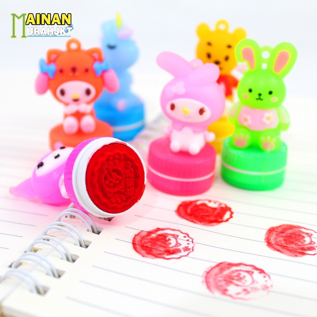 

MAINAN ANAK STAMPEL KARAKTER SANRIO KUROMI & PANDA LUCU CAP STAMPEL MAINAN ANAK