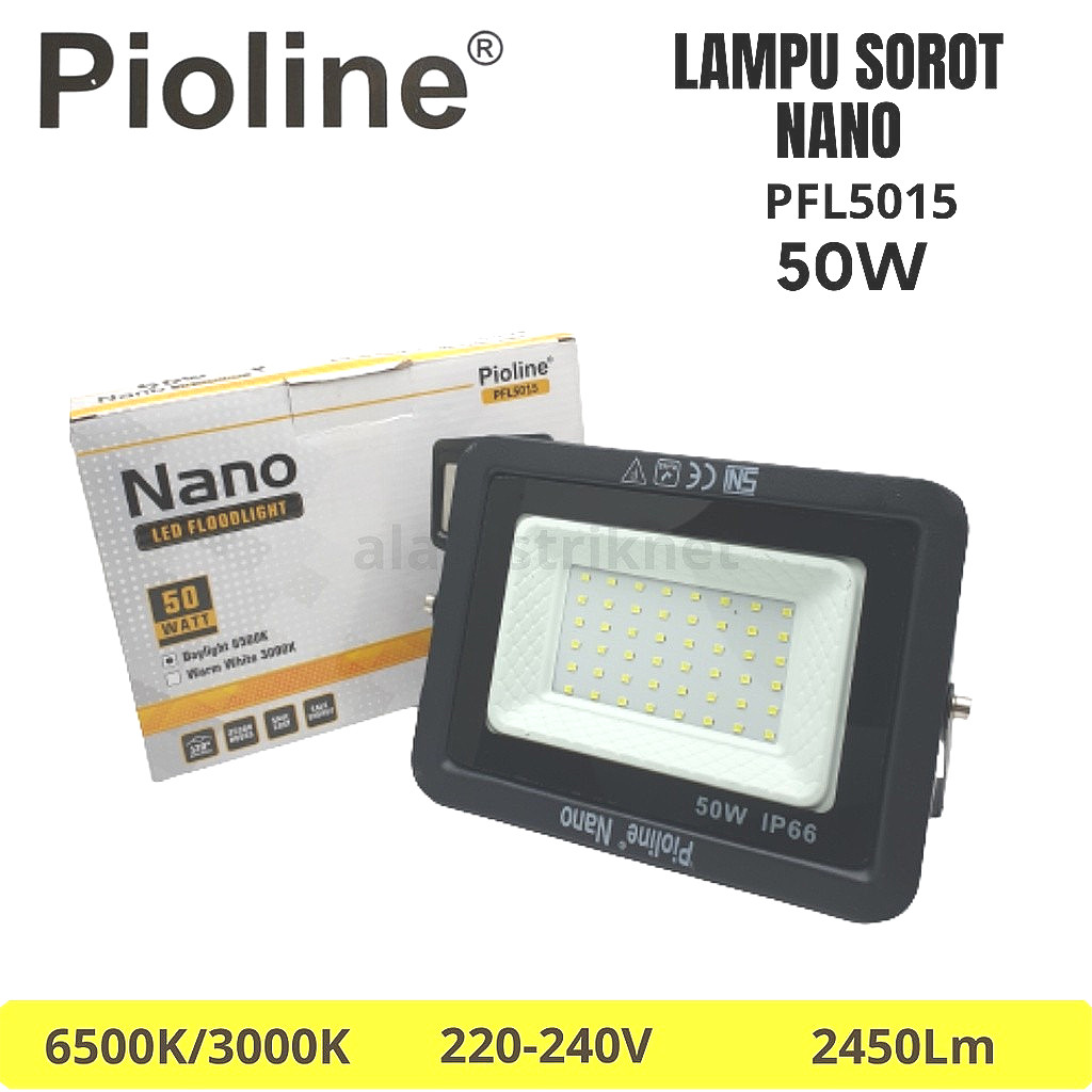 Pioline Lampu Sorot LED Pioline 50w 50 W 50 Watt Lampu Tembak Flood Light Nano