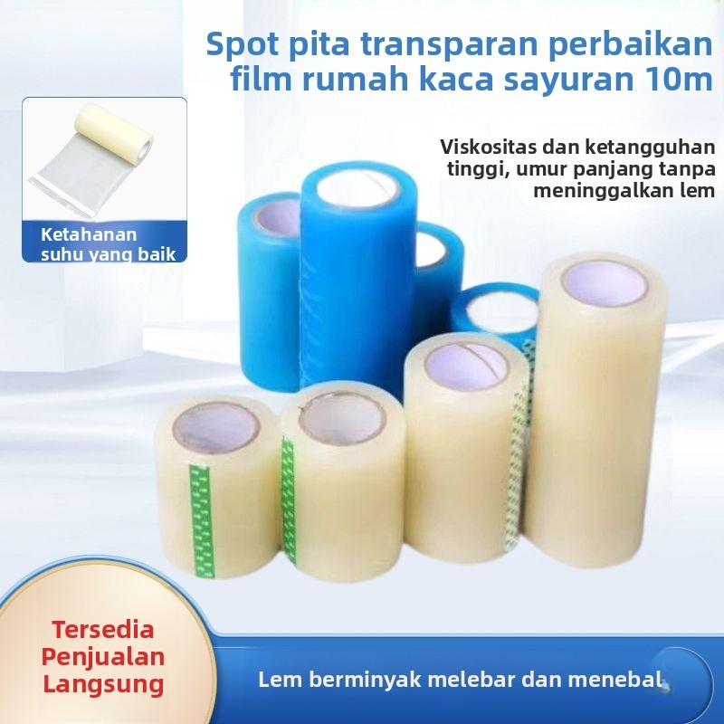 

Tersedia 10m Film Rumah Kaca Sayuran Perbaikan Pita Transparan Film Plastik PE Pita Perbaikan Tanpa Tetesan