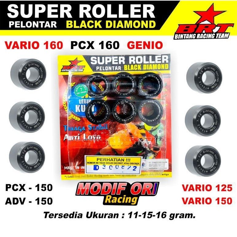 BRT - PCX -VARIO 125 - Roller BRT Racing Honda Genio - Beat Deluxe - Roller Black Diamond BRT