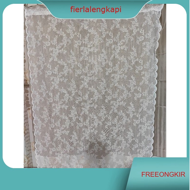 Tirai vitrase putih/tirai penyekat etalase maknan/tirai penyekat ruangan