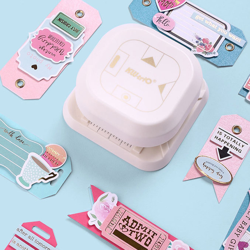 

Fromthenon 4 in 1 Multifunction Tag Puncher Corner Rounder Cutter Label Punch DIY Paper Card Photo Card Making Supplies