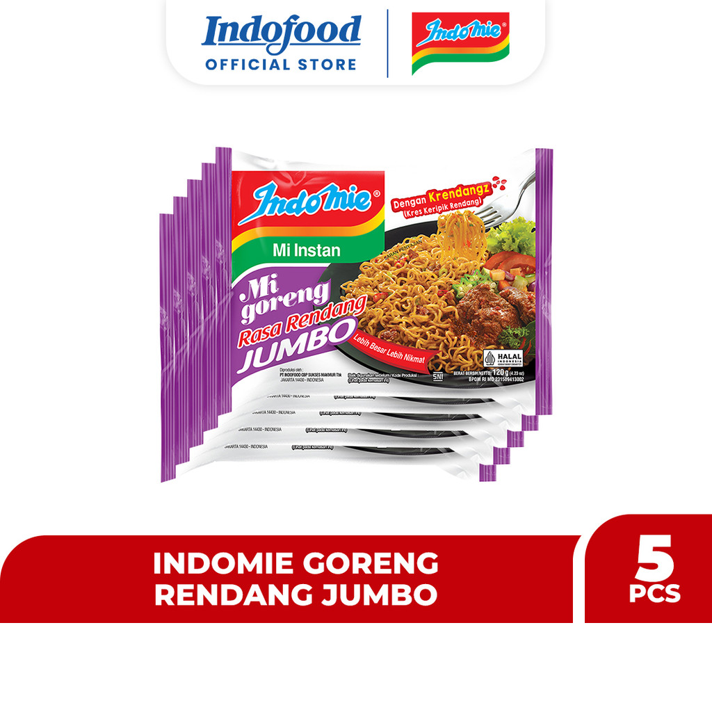 

5 PCS - Indomie Goreng Rendang Jumbo 120 Gr