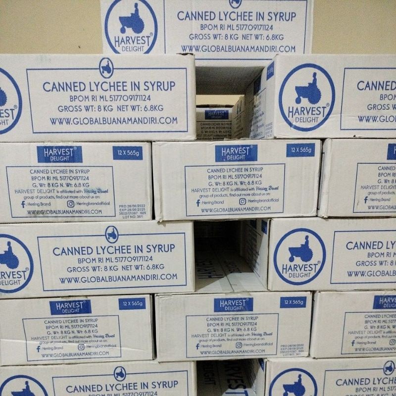 

1 DUS LECI / LYCHEE HARVEST ( EXP DATE BARU 2028) isi 12 kaleng