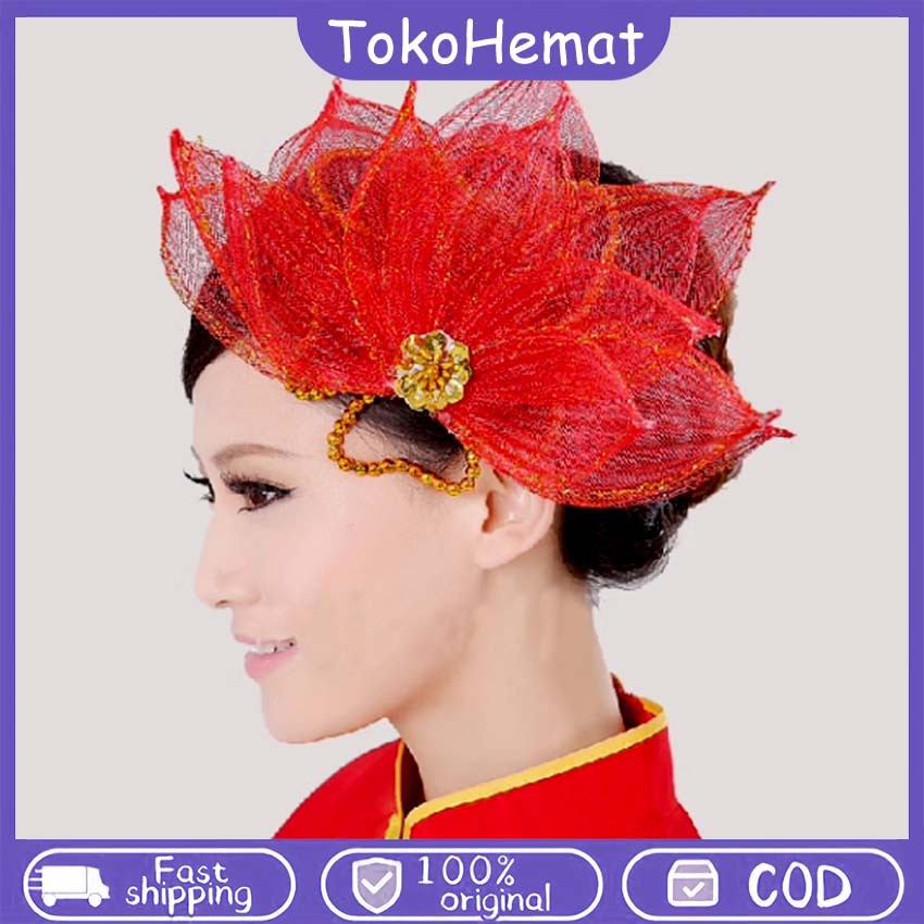 Hiasan Kepala Chinese Style Untuk Square Dance Yangko & Kostum Tari Tradisional