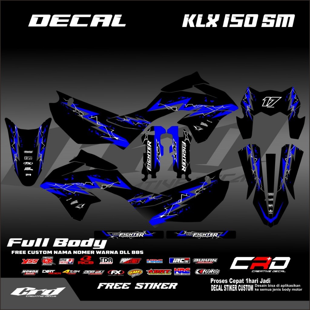 Stiker Decal KLX 150 SM Full Body Terbaru 2023 Stiker KLX SM Stiker Kawasaki Klx 150sm