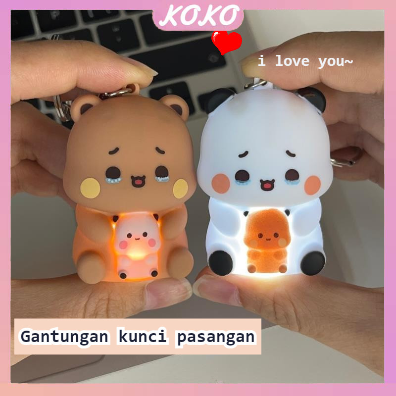 [Versi Audio] I Love You Gantungan Kunci Bubu Dudu /Gantungan Kunci Couple Beruang Panda Keychain Su