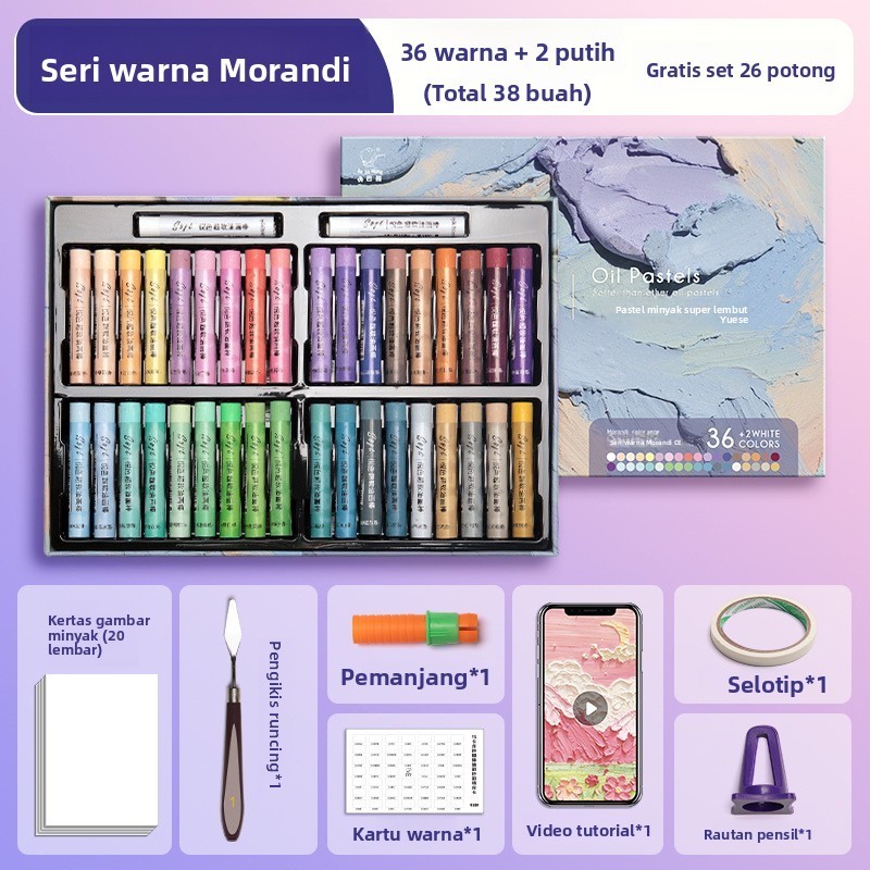 

Pastel Cat Minyak Morandi 24/36/48 Warna Alat Lukis Seni Yang Lembut Dan Berkualitas Tinggi