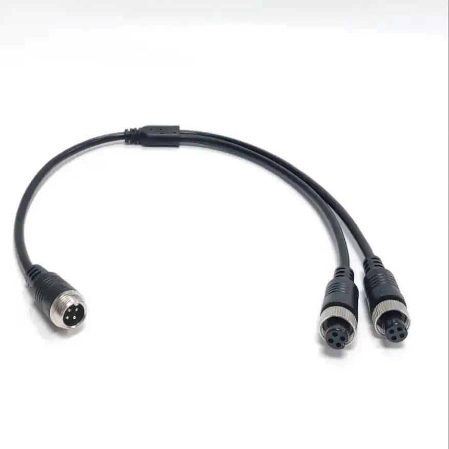 1Pcs M12 4Pin Cable Adapter for CCTV Camera Connector 4 Types Aviation Head to Aviation Head Male/Fe