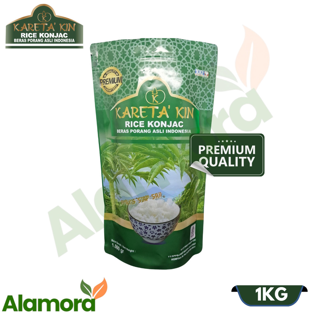 

Premium Kareta Kin Beras Diet Porang 1Kg Shirataki Konjac Rice Rendah Kalori Rendah Karbohidrat