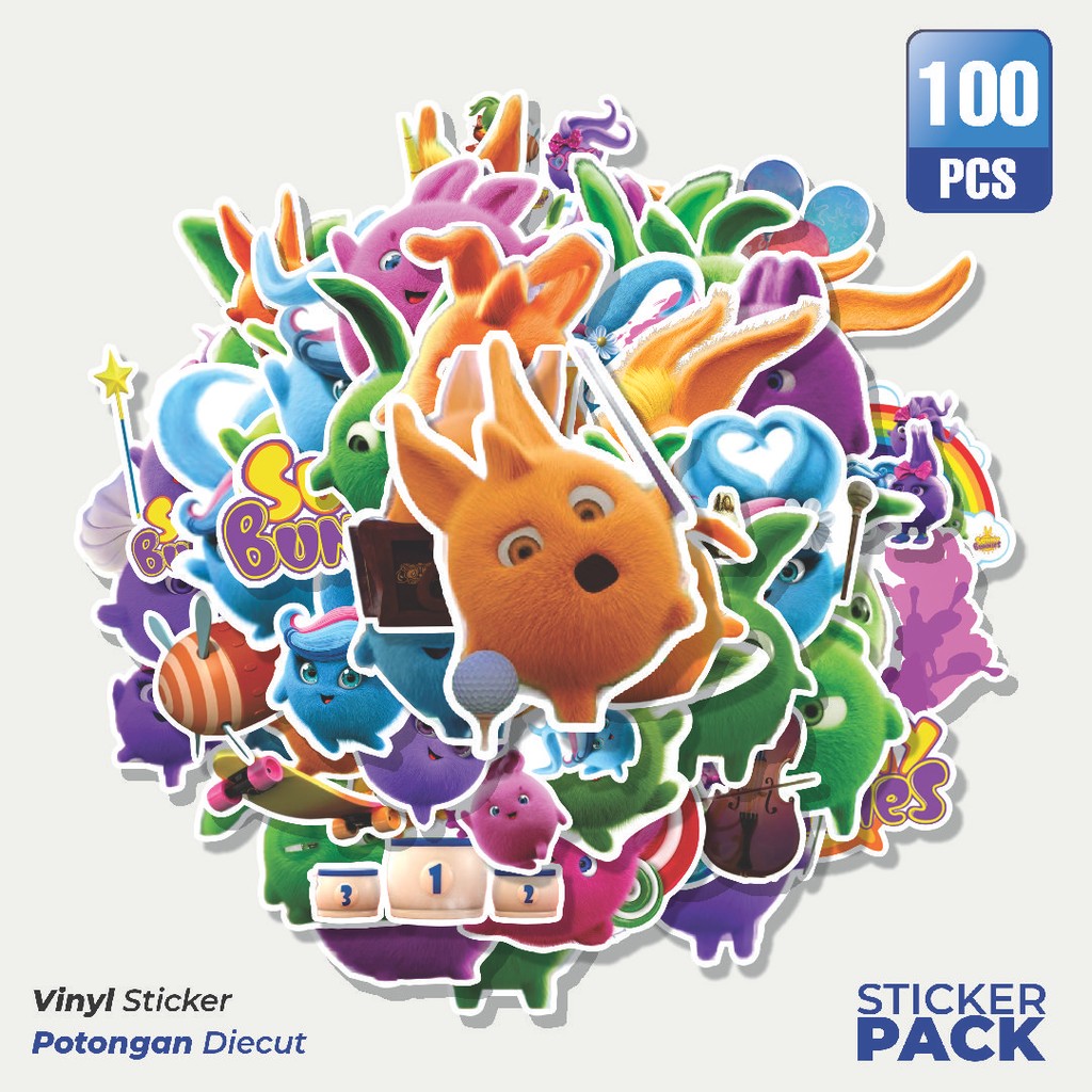 

MURAH 100 PCS Stiker Kartun Sunny Bunnies Waterproof Aesthetic- Untuk Laptop, Motor, dan Helm - Paper Stationery Pack