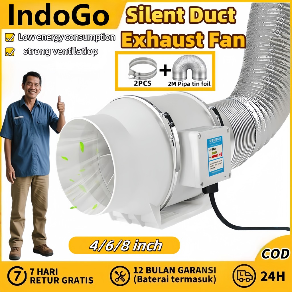 (Ready Stock) 4 "6" 8 " exhaust fan dinding/Kipas Angin Buang Diam Ekstraktor dinding jendela toilet