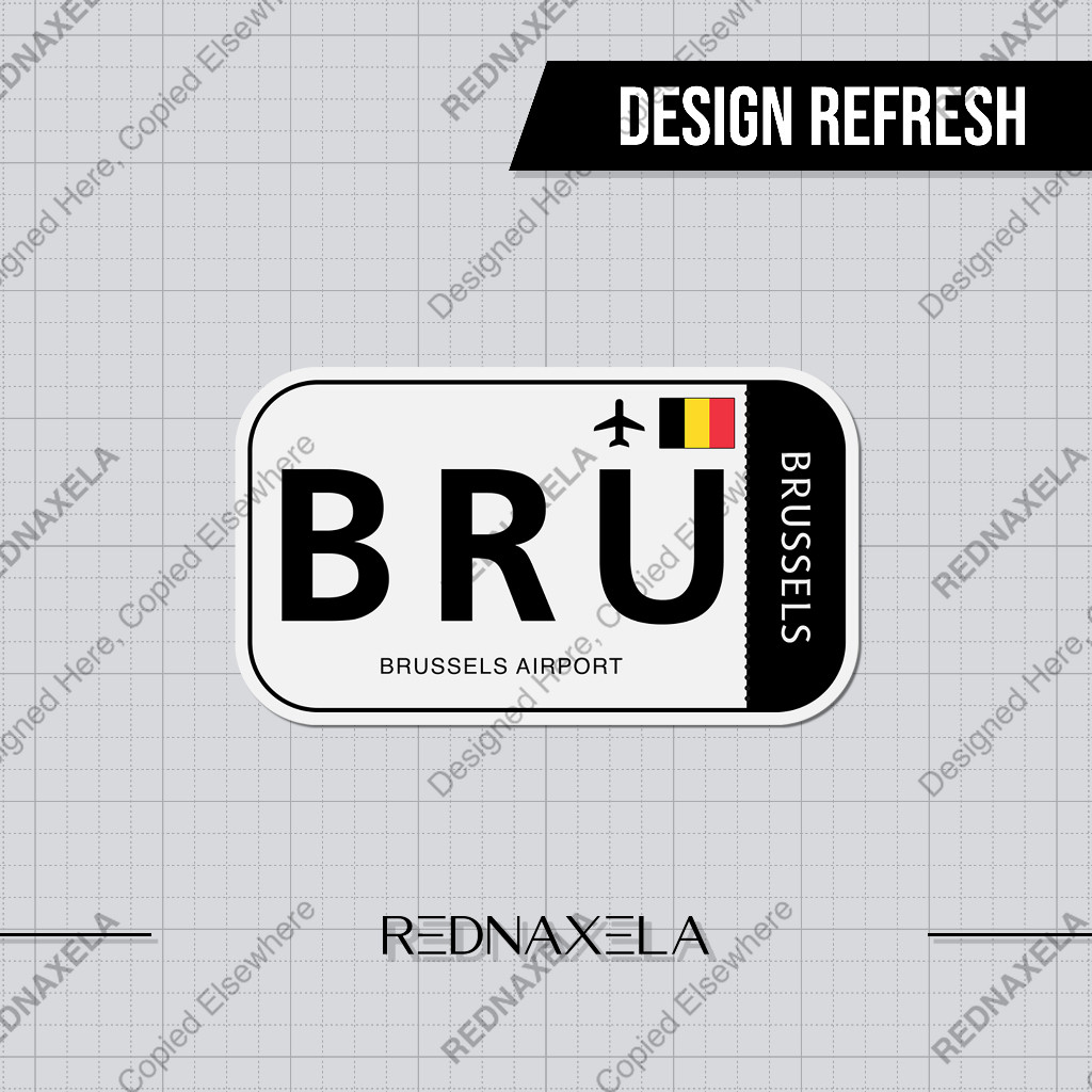

Stiker Vinyl Brussels Airport Code BRU Sign Sticker