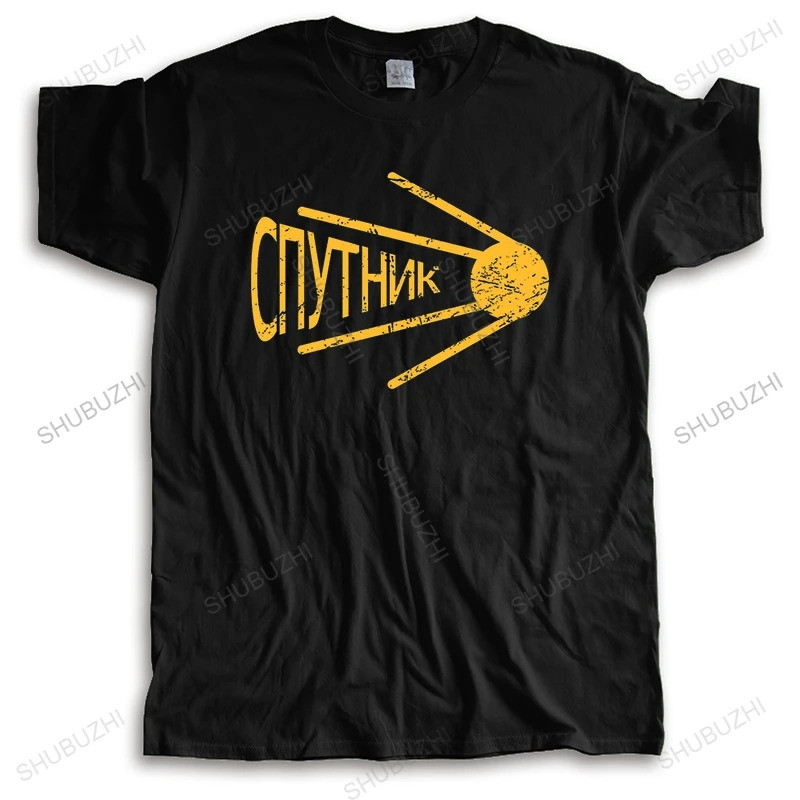 Musik Hip Hop Kaos Pria Baru Tiba Kaos Hitam Pria cnythnk Sputnik Uni Soviet USSR Program Luar Angka