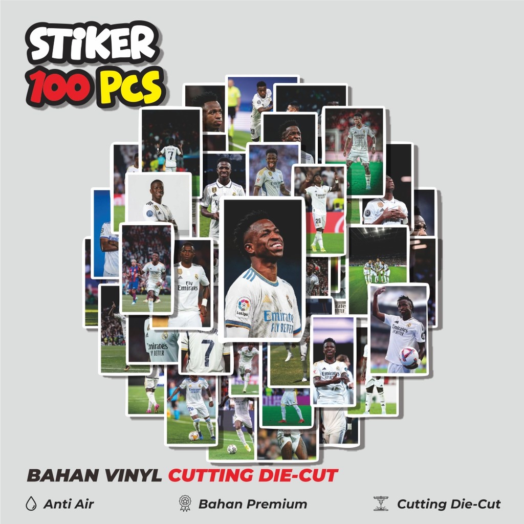 

Terbaru! 50 pcs Stiker Sepak Bola RM Vinicius Jr V3 Dekorasi Lucu Kreatif untuk Notebook, Skateboard, HP
