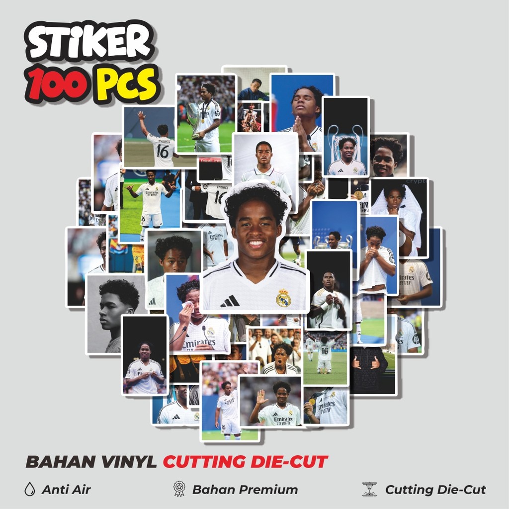 

Terbaru! 50 pcs Stiker Sepak Bola RM Endrick V1 Dekorasi Lucu Kreatif untuk Notebook, Skateboard, HP