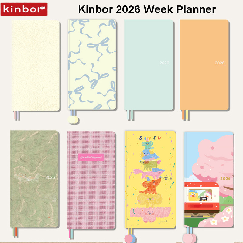 

Kinbor 2026 One Page A Week Daily Time Weekly Planner Book Organizer Schedule Books Self Disciplined Punch Efficiency Manual