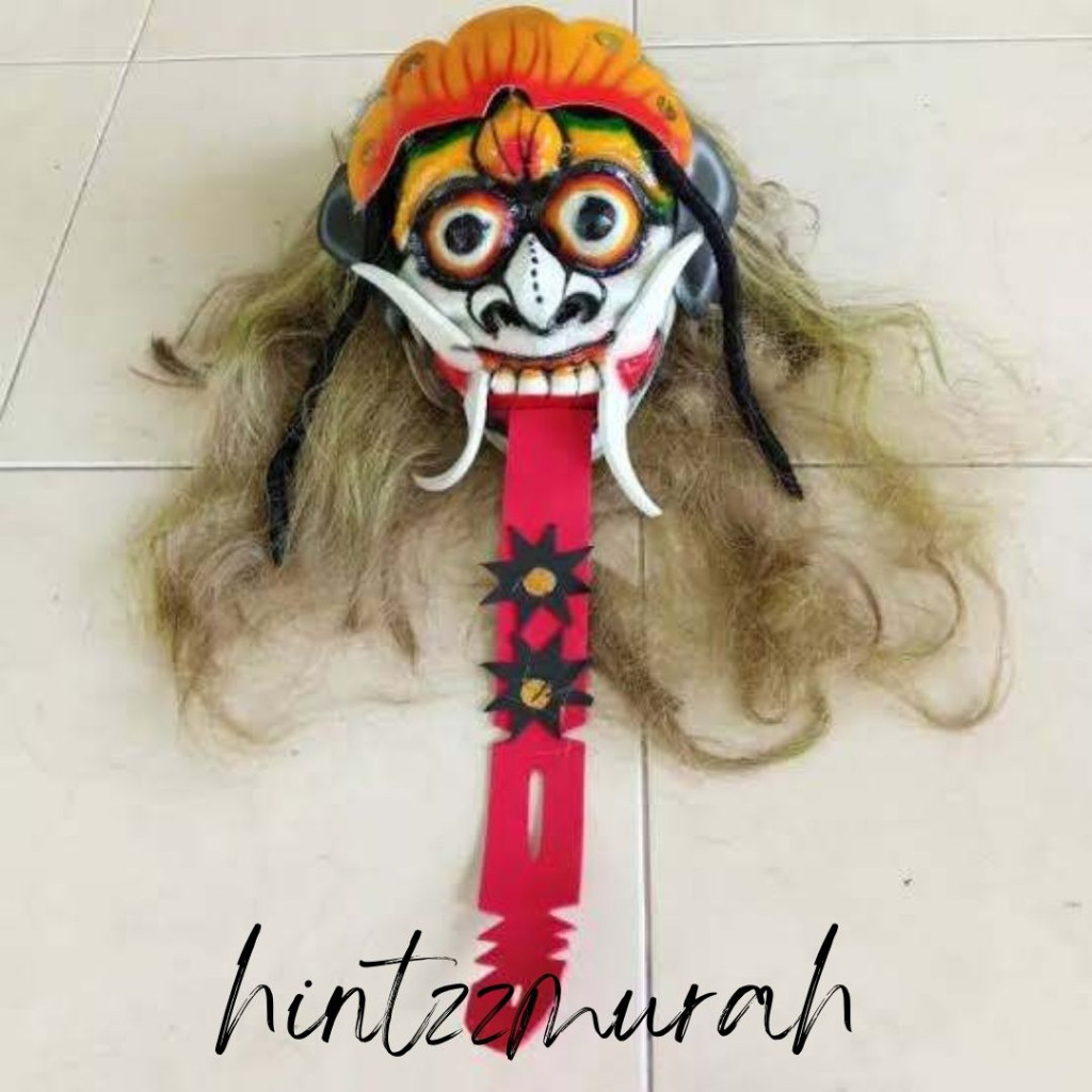 $% Topeng Leak Bali Bahan Mika Rambut Panjang / Topeng Leak Rangda Bali *&